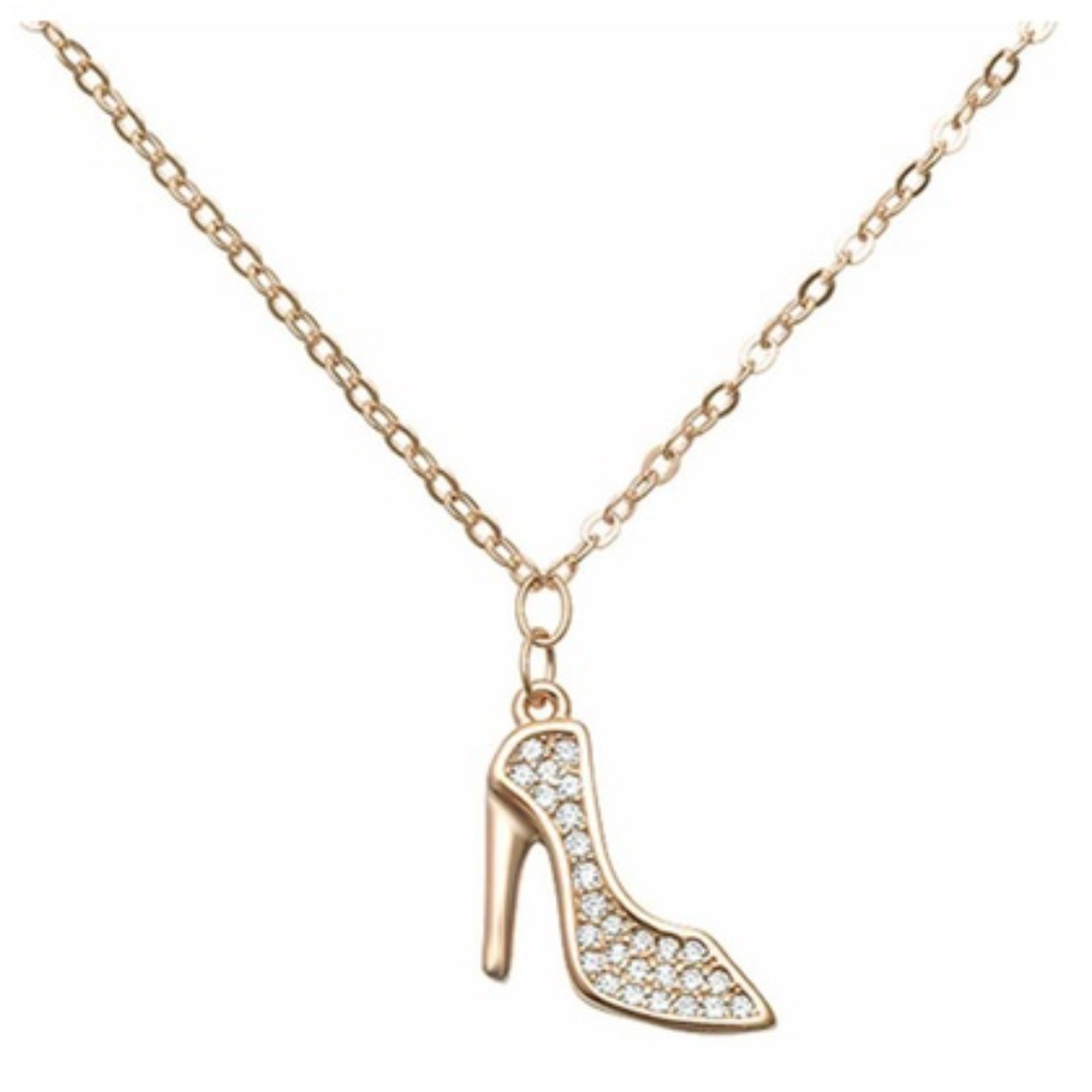 Trendy High Heel Cubic Zirconia .925 Sterling Pend